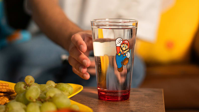 Mario Game Night Glass Tumblers Set of 4 Nintendo Official Site